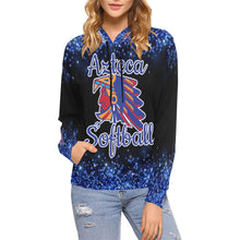 Load image into Gallery viewer, Azteca Hoodie Women Glitter Final Ema hood Glitter black final zyana All Over Print Hoodie for Women (USA Size) (Model H13)