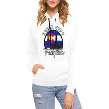 Load image into Gallery viewer, Steel City Name Number White All Over Print Hoodie for Women (USA Size) (Model H13)