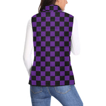 Load image into Gallery viewer, Checker Purple Women's Padded Vest Jacket (Model H44)