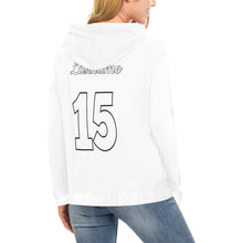 Load image into Gallery viewer, Steel City Name Number White All Over Print Hoodie for Women (USA Size) (Model H13)