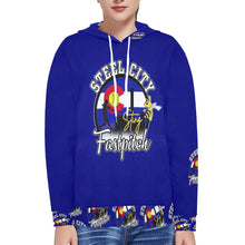 Load image into Gallery viewer, Steel City Sting Fastpitch navy code Women's Long Sleeve Fleece Hoodie (Model H55)