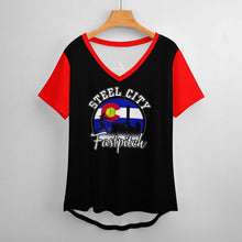 Load image into Gallery viewer, Women Short-Sleeve V-Neck T-Shirt