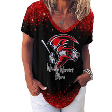 Load image into Gallery viewer, V Neck Short-sleeve Women Shirt Printed Women's Ice Silk V-Neck T-Shirt