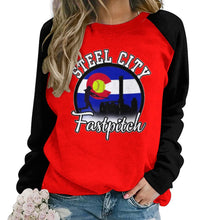 Load image into Gallery viewer, Women's Raglan Crewneck Sweatshirt Raglan round neck sweater