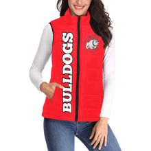 Load image into Gallery viewer, Checker Red/White B RED Women's Padded Vest Jacket (Model H44)