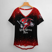 Load image into Gallery viewer, V Neck Short-sleeve Women Shirt Printed Women's Ice Silk V-Neck T-Shirt