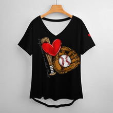 Load image into Gallery viewer, Women Short-Sleeve V-Neck T-Shirt