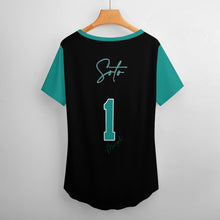 Load image into Gallery viewer, Women Short-Sleeve V-Neck Jersey T-Shirt Pic