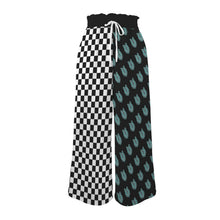 Load image into Gallery viewer, School Spirit Pants Checker Mascot Wolves Elastic Waist Tether Pockets Wide Leg Pants