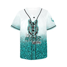 Load image into Gallery viewer, Lady Wolves White Glitter All Over Print Baseball Jersey for Women (Model T50)
