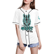Load image into Gallery viewer, Lady Wolves White All Over Print Baseball Jersey for Women (Model T50)