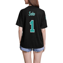 Load image into Gallery viewer, Lady Wolves Black Left All Over Print Baseball Jersey for Women (Model T50)