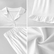 Load image into Gallery viewer, Crown Design Women's Ruffled Short-Sleeve Pajama Set