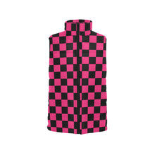 Load image into Gallery viewer, Checker Dark Pink Women's Padded Vest Jacket (Model H44)