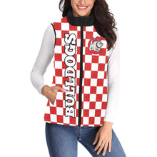 Load image into Gallery viewer, Checker Red/White b Women's Padded Vest Jacket (Model H44)