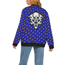 Load image into Gallery viewer, Ribbed Cardigan Leopard NUMBER FOOTBALL Wildcat Big Back Women's Ribbed Cardigan (Model H73)