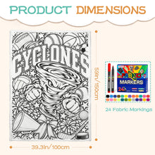 Load image into Gallery viewer, Cyclones Coloring Doodle Blanket 100×150cm (24-Color Markers)