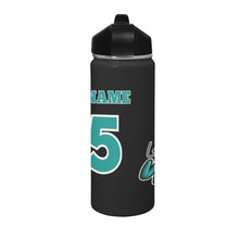 Load image into Gallery viewer, LW Waterbottle BLACK Insulated Water Bottle with Straw Lid (18 oz)