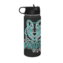 Load image into Gallery viewer, LW Waterbottle BLACK Insulated Water Bottle with Straw Lid (18 oz)
