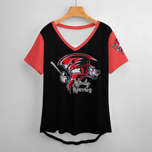 Load image into Gallery viewer, V Neck Short-sleeve Women Shirt Printed Women's Ice Silk V-Neck T-Shirt