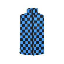Load image into Gallery viewer, Checker Bright Blue Women's Padded Vest Jacket (Model H44)
