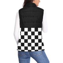 Load image into Gallery viewer, Checker Half Women's Padded Vest Jacket (Model H44)