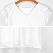 Load image into Gallery viewer, Women's Ruffle Sleeve V-Neck T-Shirt V-neck T-shirt