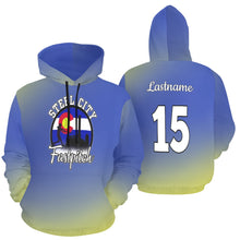 Load image into Gallery viewer, Steel City Sting Name Number Red smoke All Over Print Hoodie for Women (USA Size) (Model H13)