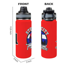 Load image into Gallery viewer, Steel City Name n Numeber Red Waterbottle Duo LidN Insulated Water Bottle with Dual-Use Lid (18oz)