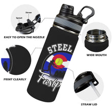 Load image into Gallery viewer, Steel City Name n Number Waterbottle Duo Lid Insulated Water Bottle with Dual-Use Lid (18oz)