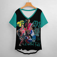 Load image into Gallery viewer, Women Short-Sleeve V-Neck Jersey T-Shirt Pic