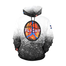 Load image into Gallery viewer, Flight Black/White First Name on Hood All Over Print Hoodie for Men (USA Size) (Model H13)