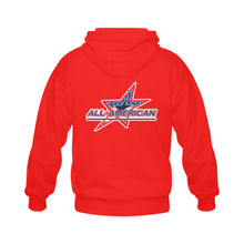 Load image into Gallery viewer, All American Zip-up Red Gildan Full Zip Hooded Sweatshirt (Model H02)