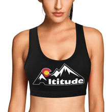 Load image into Gallery viewer, Altitude Sports Bra ALL Black Women's All Over Print Sports Bra (Model T52)