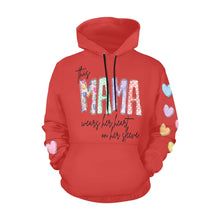 Load image into Gallery viewer, Mama Red All Over Print Hoodie for Women (USA Size) (Model H13)
