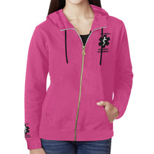 Load image into Gallery viewer, 94/6 poly/spandex ER Block Zip-Up Hoodie Men and Women Sizes