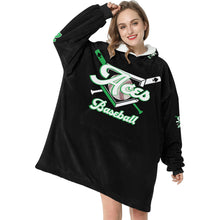 Load image into Gallery viewer, Aces Sherpa Black Blanket Hoodie for Women