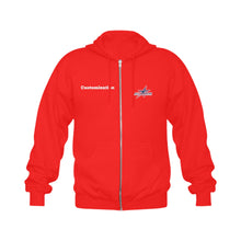 Load image into Gallery viewer, All American Zip-up Red Gildan Full Zip Hooded Sweatshirt (Model H02)