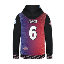 Load image into Gallery viewer, All American Red/blue glitter Women's Long Sleeve Fleece Hoodie (Model H55)