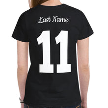 Load image into Gallery viewer, MyHeartVolleyball Black Name/Number New All Over Print T-shirt for Women (Model T45)