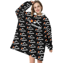 Load image into Gallery viewer, Altitude Sherpa Lined Hoodie 3 Black Pattern Blanket Hoodie for Women
