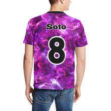 Load image into Gallery viewer, Pueblo Steel Smoke Purple Pink Nickname Men's All Over Print T-Shirt (Solid Color Neck) (Model T63)
