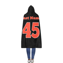Load image into Gallery viewer, Baseball Hooded Blanket Black2 Flannel Hooded Blanket 56''x80''