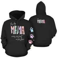 Load image into Gallery viewer, Dog Mama Sleeve Black All Over Print Hoodie for Women (USA Size) (Model H13)
