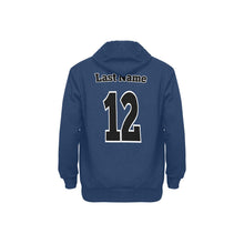 Load image into Gallery viewer, Baseball Navy Fleece Lined Men's Long Sleeve Fleece Hoodie (Model H55)