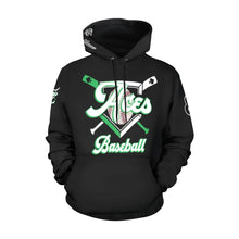 Load image into Gallery viewer, Aces Baseball Hoodie, Black Name/Last/Nick/Baseball Number All Over Print Hoodie for Women (USA Size) (Model H13)
