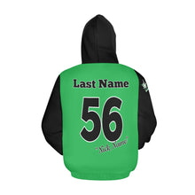 Load image into Gallery viewer, Aces Green/Black All Over Print Hoodie for Men (USA Size) (Model H13)