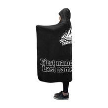 Load image into Gallery viewer, Crusher Hooded Blanket Black Hooded Blanket 60''x50''
