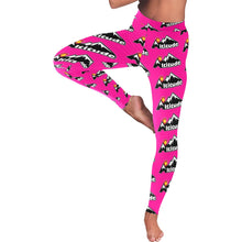 Load image into Gallery viewer, Altitude Leggings Pink Pattern Low Rise Leggings (Invisible Stitch) (Model L05)