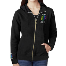 Load image into Gallery viewer, 94/6 poly/spandex Rainbow Words ER Zip-Up Hoodie Men and Women Sizes